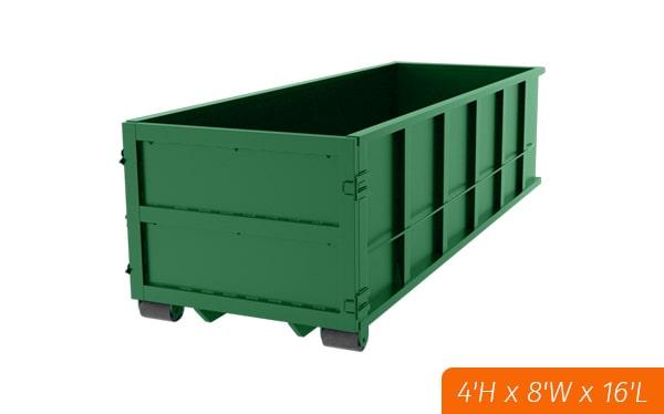 15-yard dumpsters typically measure 14 feet long,5 feet wide, and 5 feet tall